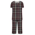thumbnail image 4 of Censtreet Women's Pajama Sets Short Sleeve Sleepwear Round Neck Pj Loungewear Top and Capri Pants with Pockets, 4 of 5
