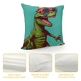 thumbnail image 4 of GOSMITH  Dino Happy Dinosaur Surfer Throw Pillow Covers,Pillow Cases Decorative Soft Square Case Home Decor for Sofa Bed Living Room Farmhouse, 4 of 5