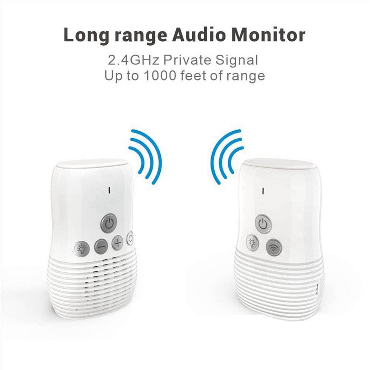 Baby Audio Monitor 2-Way Talk Intercom Wireless Night Light Home Child Safety Device 2.4GHz US-Plug