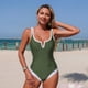 thumbnail image 5 of Traje de baño de una pieza para mujer, traje de baño de dos piezas de cintura alta con mangas abullonadas para mujer, conjuntos de bikini negros, traje de baño con recortes, traje de baño de moda play, 5 of 7