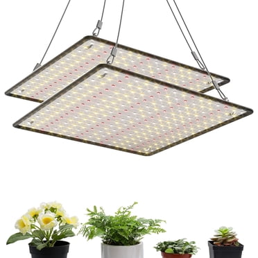 Aoksun 2 Pack LED Grow Light Panel 200W Lamp for Indoor Plants, Sun Like with White Blue Red UV IR LEDs for 4x4ft Coverage Grow Tent Greenhouse Veg and Bloom Seedlings Hydroponics