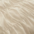 thumbnail image 4 of 3 Pieces Beige Ruched Duvet Cover Set Bed Set Boho Shabby Chic Bedding Set for Bedroom Soft Fluffy Ruffle Queen Comforter Cover Set with Pillowcases, 4 of 5