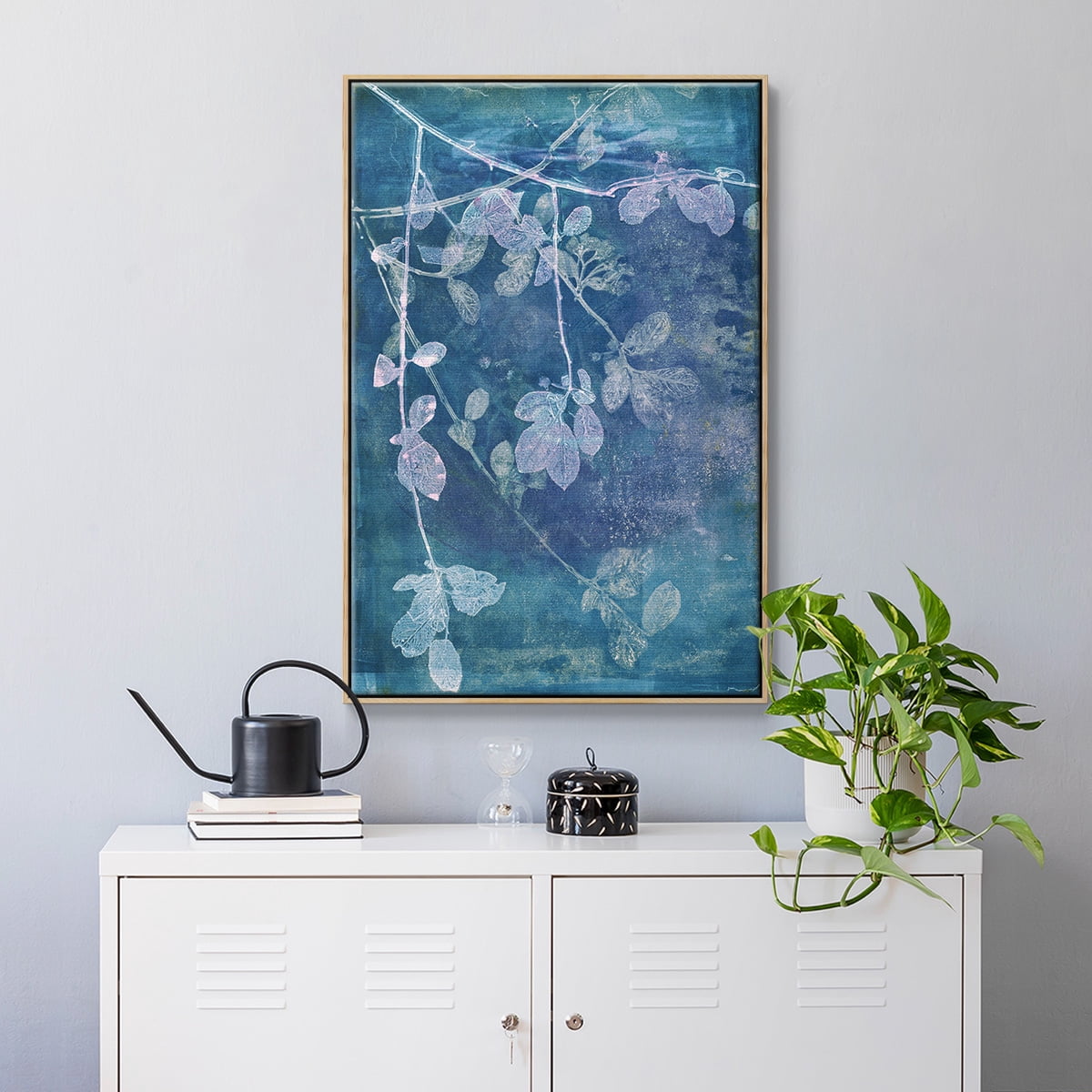 Branching Out VII Framed Premium Gallery Wrapped Canvas - Ready to Hang - 25 x 37 - Natural Wood Floating Frame