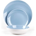 thumbnail image 4 of Stoneware Coupe Shape 18pc Dinnerware Set, Outside White + Inside Blue, 4 of 7