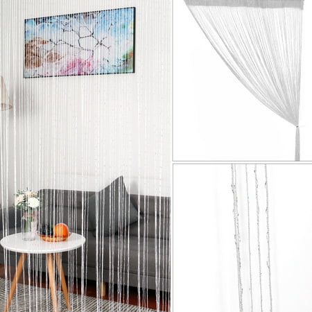 - Door String Curtains Sparkling Flat Ribbon Strip Fringe Tassel Divider