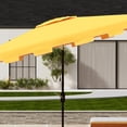 thumbnail image 5 of SAFAVIEH Zimmerman 6.5' X 10' Market Crank Patio Umbrella, Yellow/White, 5 of 6