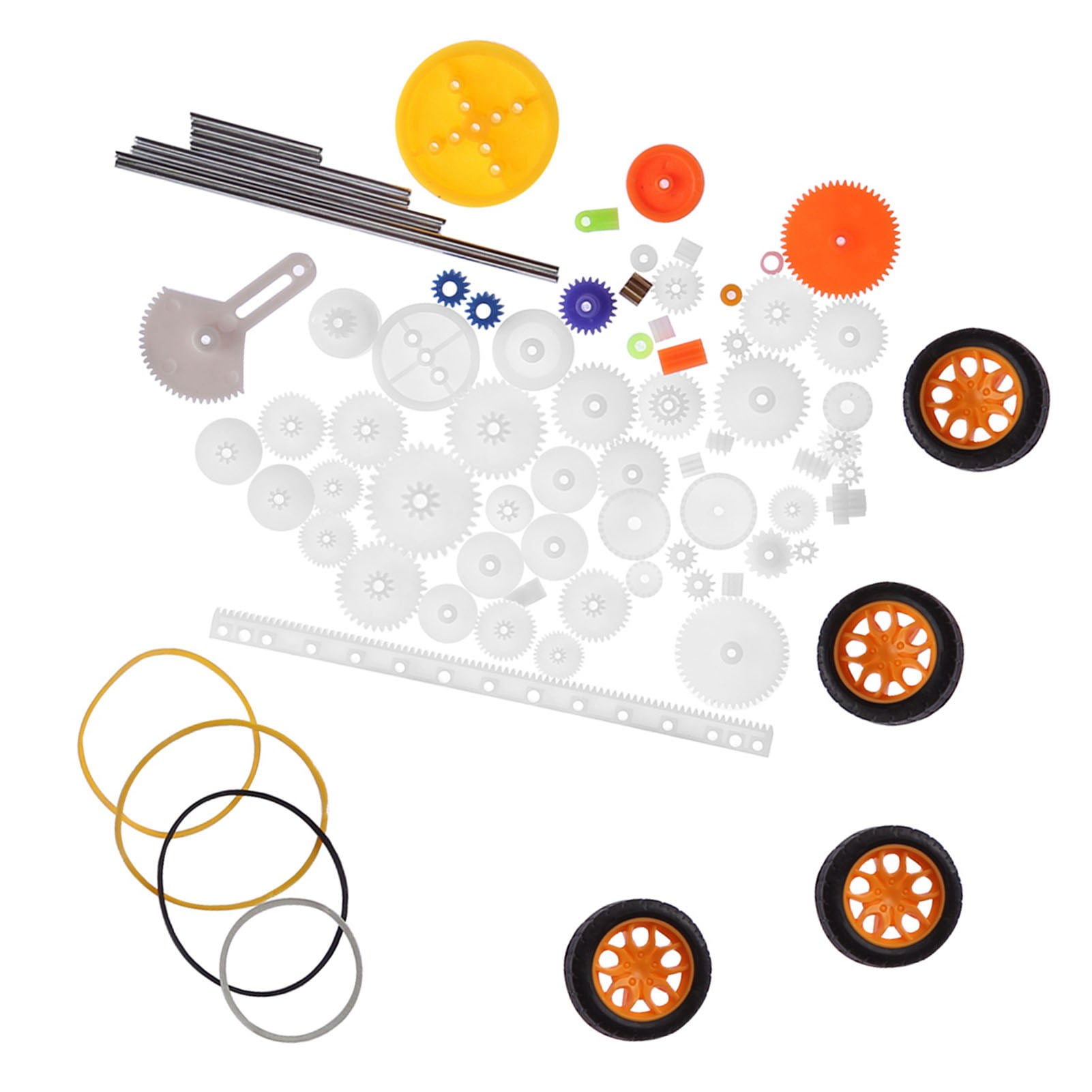 78pcs Plastic Gears Pulley Belt Worm Rack Kits Gear Set Shaft Belt DIY Set Accessories
