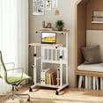 thumbnail image 3 of Giantex Bureau Debout à Hauteur Réglable, Bureau Debout Roulant, Bureau Portable pour Ordinateur Portable avec Repose-Pieds Pivotant, Poste de Travail Mobile pour Ordinateur, 3 of 8