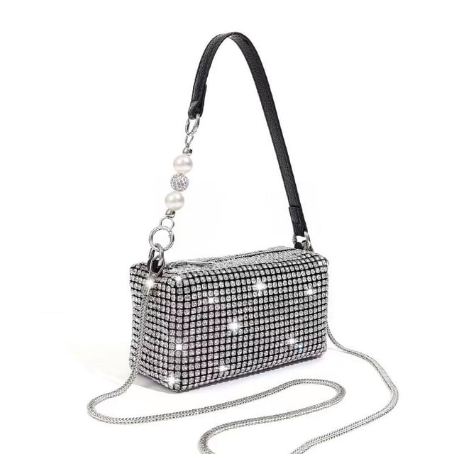 Bolso Hobo de diamantes para mujer, bolso de hombro de lujo, bolso de cuero PU brillante, bolso Hobo para mujer 2022 oso de fresa Electrónica