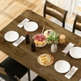 thumbnail image 6 of MIERES 5-Piece Dining Set: Solid Wood Dining Table with 4 PU Leather-Upholstered Chairs, Modern Dining Set, Small Dining Table, Ideal for Breakfast Nooks, Apartments, and Kitchens, Brown, 6 of 9