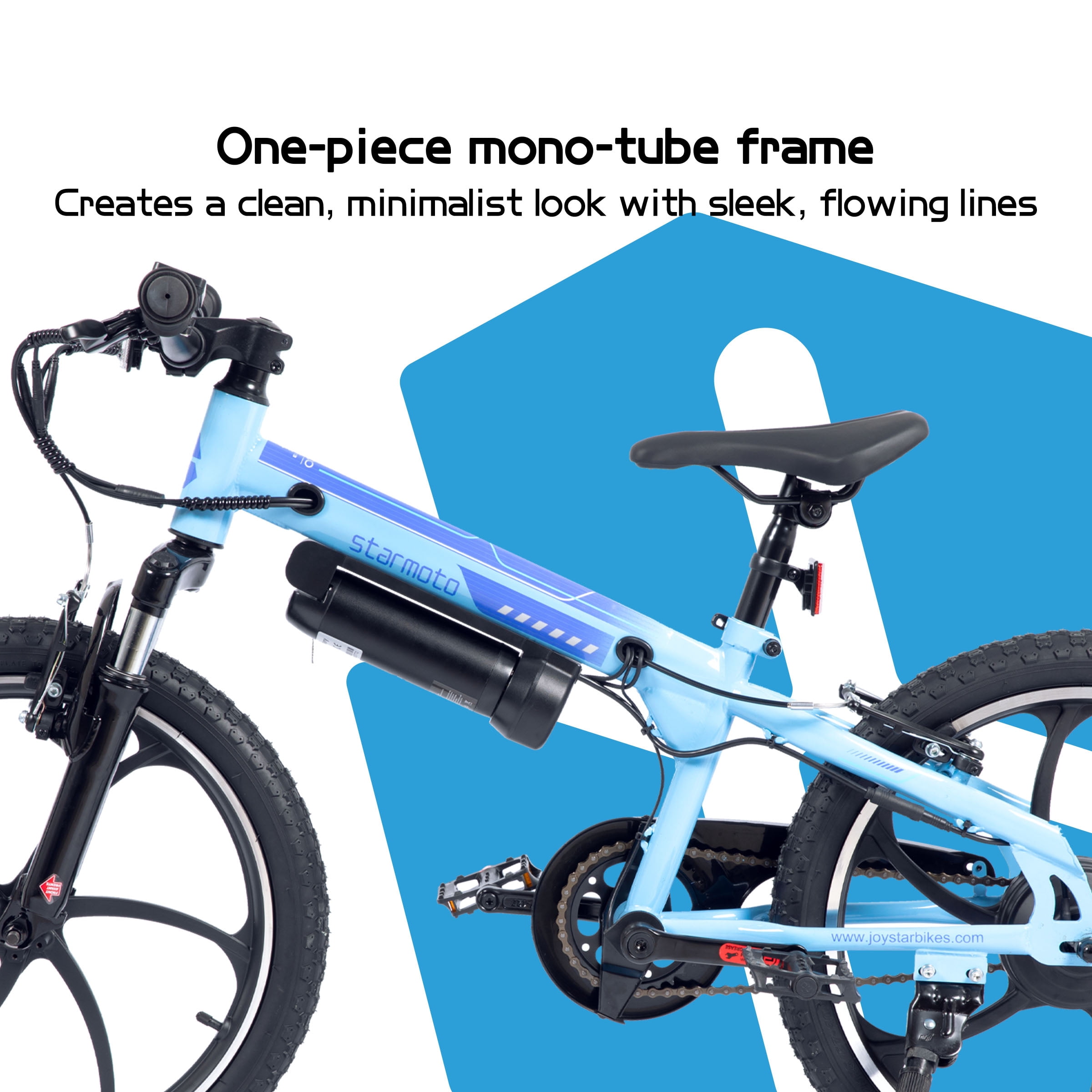 JOYSTAR Radspur Electric Bike 20" with 250W Brushless Motor, 15 Miles 15MPH Electric Mountain Bicycle with Removable Battery, Blue