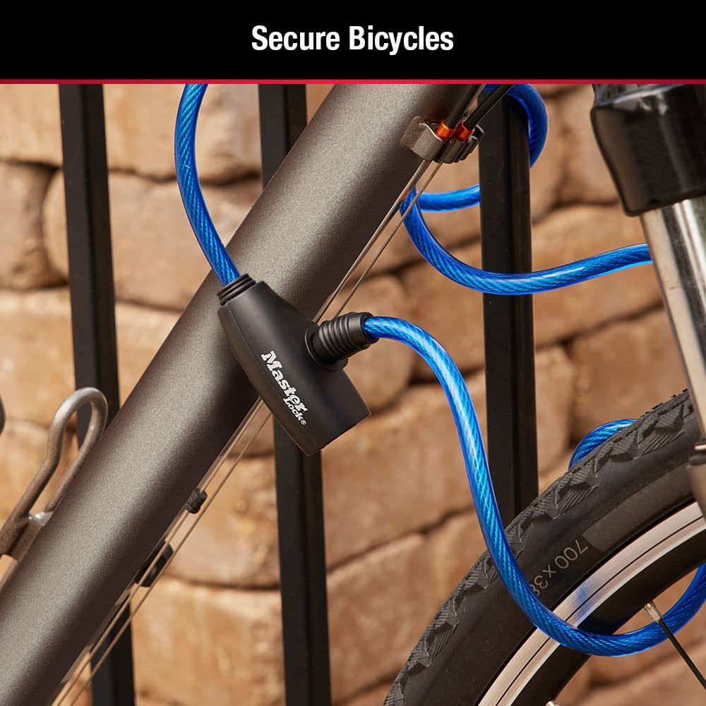 Master Lock Bike Lock Cables with Key, Blue, Green, and Red 3-Pack of Keyed-Alike Bicycle Cable Locks, 6 ft. Long, 8127TRI CA1
