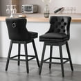 thumbnail image 6 of Tewloss 30" Swivel Bar Stools Set of 2 With Back Leather Bar Height Chairs for Home Kitchen, Black, 6 of 8