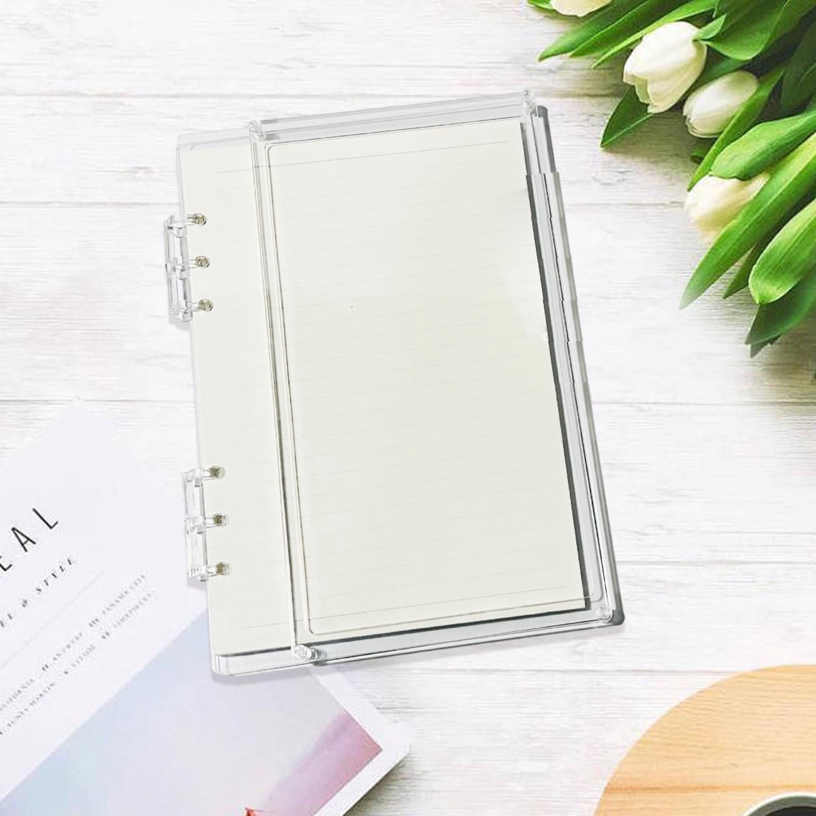FVDPWYE Loose Page Diary Book 6 Ring Writing Paper Refill Clear Cover A5/A7 Notebook for A5 Clear