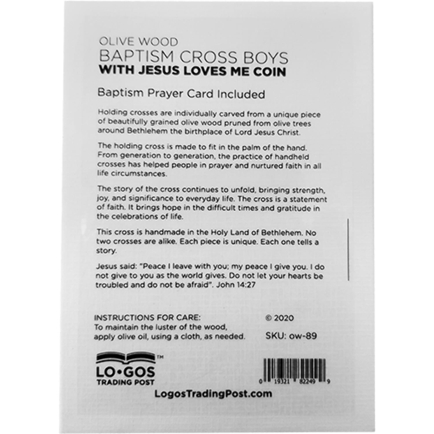 Boys Baptism - Medium Deluxe Comfort Cross in Gift Box