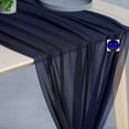 thumbnail image 4 of MDS pack of 25 Wedding 29 x 120 inches Sheer chiffon Table Runner for Rustic Boho Wedding Banquet Decor for 10Ft Table Runners - Navy Blue, 4 of 6