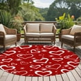 thumbnail image 5 of Valentine's Day Washable Round Area Rug 6 ft, Red White Love Heart, Soft Non Slip Rugs Stain Repellent Indoor Felt Carpet for Living Dining Room Bedroom Home Office, 5 of 9