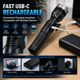 thumbnail image 5 of TEIPUERY Rechargeable Flashlight, USB-C LED Flashlight with Zoom Focus & Digital Display for Camping and Emergency Use, 5 of 7