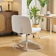 thumbnail image 4 of Ktaxon Chaise de Bureau Réglable, Chaise de Bureau Pivotante, Conception Sans Accoudoirs, Réglage Pneumatique de la Hauteur, Rotation à 360 Degrés, Idéale pour le Bureau à Domicile en Velours Teddy Blanc, 4 of 7