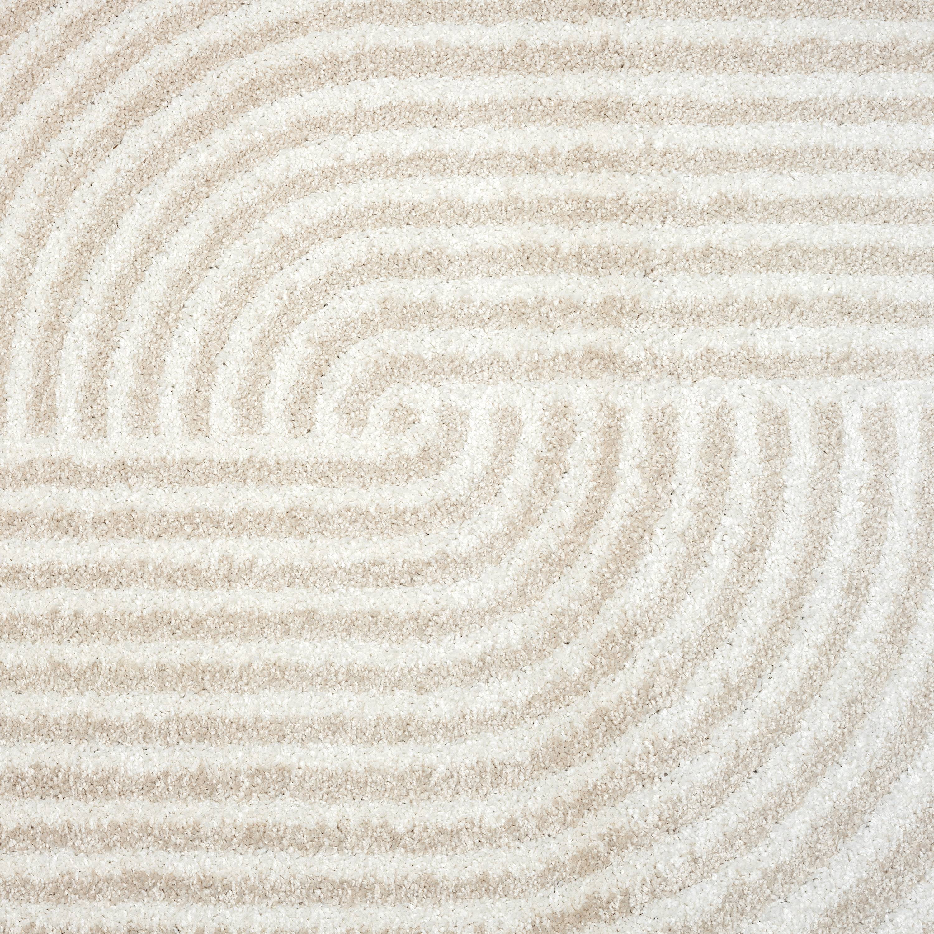 Abani Nuevo Collection Area Rug Mid Century Modern Bedroom Living Room Decor Floor Rug 8 x 10 Cream