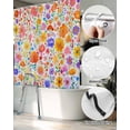 thumbnail image 5 of Split Shower Curtain for Transfer Bench, Spring Floral Fabric Shower Curtains for Bathroom, Watercolor Colorful Botanical Summer Tub Sliding Transfer Bench Waterproof Bath Curtains 72"x84", 5 of 9
