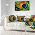 thumbnail image 3 of Designart Peacock Feather - Photography Throw Pillow - 12x20, 3 of 5