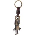 thumbnail image 5 of Robot Pendant Keychain, Vintage Bronze Leather Keychain Braided Leather Rope Key Ring Charm Ornament Key Decoration, 5 of 5