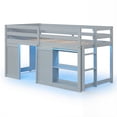 thumbnail image 1 of Gymax Twin Size Loft Bed w/ LED Lights 2 Doors Underbed Space & Shelves for Kids Grey, 1 of 10
