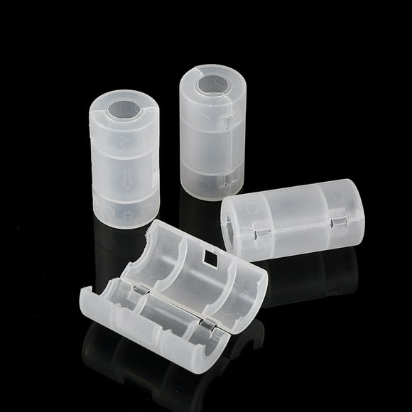 4 Pack AA to C Battery Adapters, Converter Cases Box White, Convert AA to C Size for Electronics and Emergency Situations