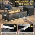 thumbnail image 6 of RADIATA 42" Rectangle Outdoor Gas Fire Pit Table, 50,000 BTU, Dual-Fuel (Propane or Natural Gas), Magnetic Rechargeable 3-Color LED Light Bars Gray, 6 of 12