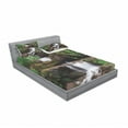 thumbnail image 3 of Waterfall Bedding Set with Sheet & Covers, Little Waterfalls Flow on Rock Stairs Surrounded by Long Plants Earth, Printed Bedroom Decor 2 Shams, 4 Sizes, Brown White and Green, by Ambesonne, 3 of 3