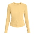 thumbnail image 4 of hoksml Girls Modal Cotton Blend Long Sleeve T-Shirt, Crew Neck Ribbed Knit Tee, Casual Basic Tees Shirt for Back to School, 4 of 9
