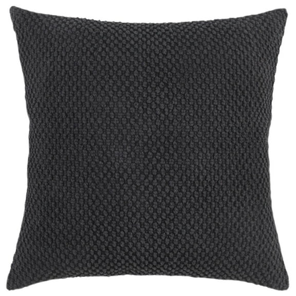 Rizzy Home Cotton Nubby Solid Black 20"X20" Pillow Cover 2 Pack