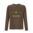thumbnail image 4 of VgaVtl Christmas Mens Long Sleeve Shirts Brown Mens Tops Holiday Loose Casual Layering Graphic Shirts,3XL, 4 of 4