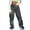Dark Gray, variant on Odeerbi Cargo Pants Women Lounge Pants Street Style Trendy Design Sense Multi Pocket Overalls Drawstring Elastic Low Waist Sports Pants White