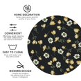 thumbnail image 3 of Honeii Daisy print Leather Coaster Set of 4, ideal for safeguarding your furniture from drinks spills and effortless cleanup-Round Shape, 3 of 6