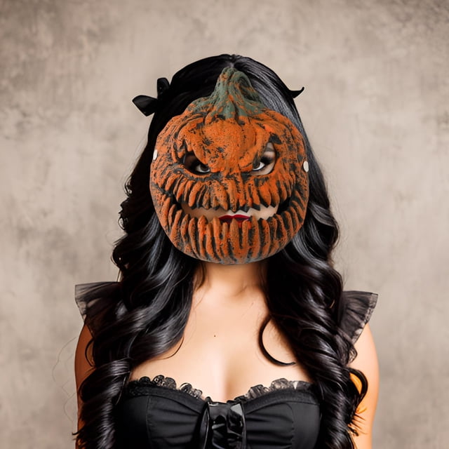Máscara de calabaza de Halloween Fernando decoración artesanal realista 26 cm x 28 cm 1 pieza