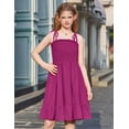 thumbnail image 3 of Arshiner Girls Summer Dress Tween Spaghetti Strap Smocked Casual Beach Sundress with Pockets, 3 of 6