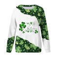 thumbnail image 4 of QIPOPIQ Chemises à Manches Longues pour Femmes Col Rond T-Shirts de la Saint-Patrick Chandail en Molleton T-Shirt Imprimé Shamrock Chemise Verte Chanceuse Hauts Tunique Col Rond pour Dames St Patricks Day Shirts Chemises de Vacances Offres, 4 of 5