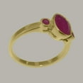thumbnail image 3 of LBG British Made 14k Yellow Gold Real Genuine Ruby Womens Promise Ring - 33 size options - Size 8.25, 3 of 6