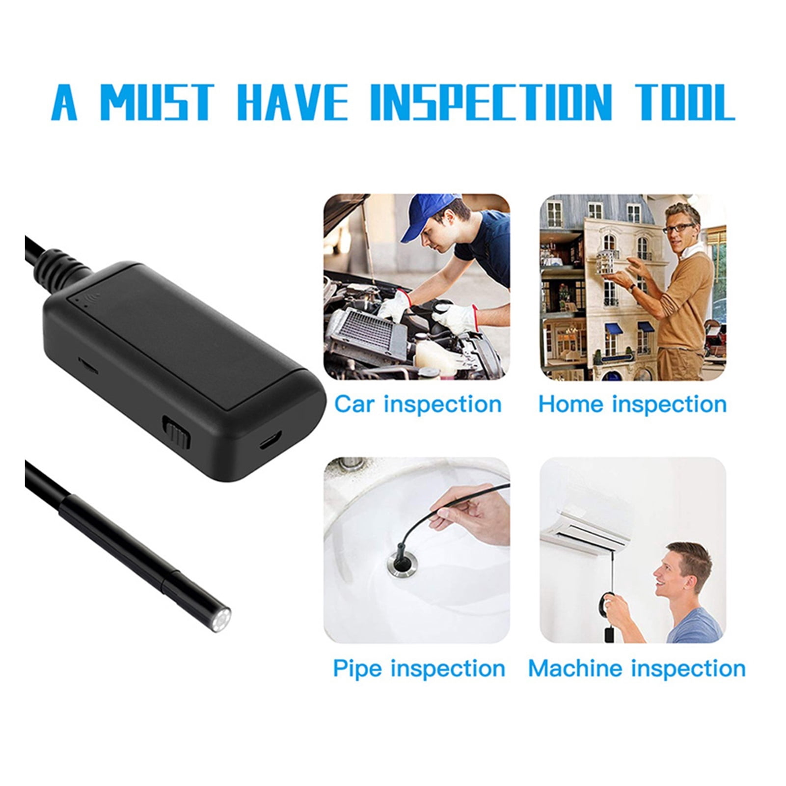 Wireless Inspection Camera 2.0MP 1920P HD WiFi Endoscope Camera With LED Light 5.5MM Borescope Camera , User-Friendly Borescopes