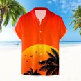 thumbnail image 1 of toraway Chemises pour Hommes Manches Courtes Décontractées Coton Mode Décontractée Impression de Paysage Chemise à Col TG, 1 of 3