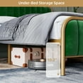 thumbnail image 4 of Simzone King Size Upholstered Bed Frame with Velvet Headboard, Golden Metal Heavy Duty Mattress Foundation, Noise Free Design, No Box Spring Needed, Gold/Green, 4 of 6