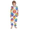 thumbnail image 2 of Rainbow Baseball White Background Pattern One Piece Pajamas Soft Jumpsuit Cozy Sleep and Play Romper Zipper and Pockets 13-14Y, 2 of 8