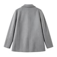 thumbnail image 5 of Fenkoxk Womens Winter Casual Long Sleeve Lapel Wool Coat Solid Color Button Open Front Blazer Jacket with Pockets, 5 of 5