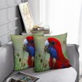 thumbnail image 6 of LALILO Throw Pillow Covers Crimson Eating Bird Cute Animal Cushion Cover 18" x 18", 2 Pack, 6 of 6