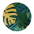 thumbnail image 4 of JRXY Round Tablecloth with Elastic Edge Palm Leaves with Lush Branches and Leaves, Tropical Jungle Palm Leaves with Charming Colors White, 4 of 8