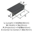 thumbnail image 2 of Amerock Edge Pulls 3 inch (76mm) Center-to-Center Oil-Rubbed Bronze Cabinet Edge Pull, 25 Pack, 2 of 4
