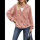 thumbnail image 2 of Sudadera con Capucha y Cremallera para Mujer, de Larga, Informal, de Gran Tamaño, con Bolsillos. Rosa M, 2 of 10
