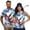 Blue Flowers American Flag, variant on Aplkyhs American Flag Eagle Matching Golf Shirts for Couple Quarter Zip His and Hers Golf Shirts Matching Moisture Wicking Mens Hawaiian Shirt Lapel Design Golf Accessories for Men